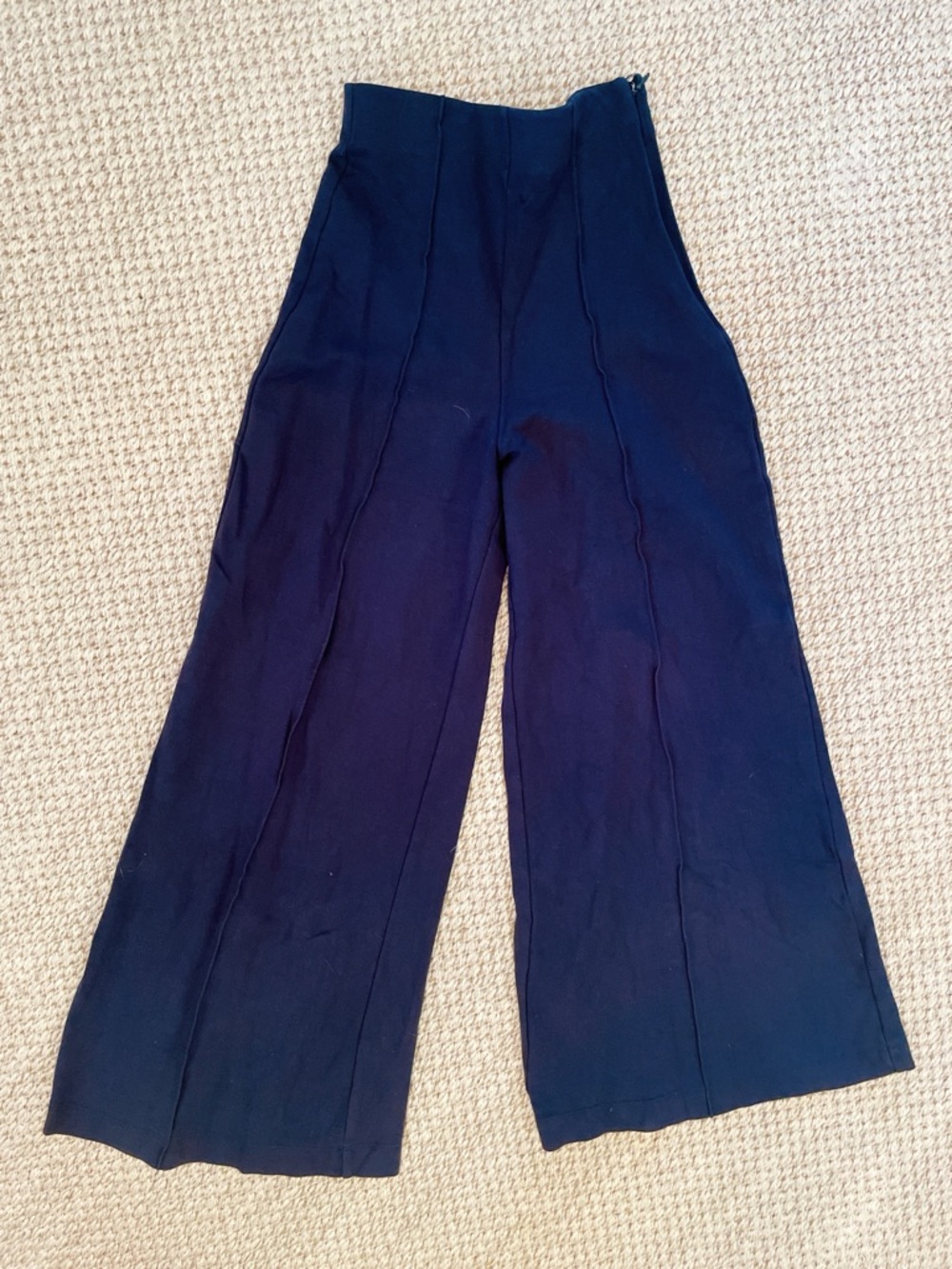 Quince Womens High Rise Wide Leg Stretch Elastic Waist Pants XS Black